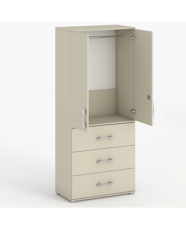 Szafa na ubrania z drążkiem Pola 189 - 3 szuflady 60 / 70 / 80 cm Kaszmir